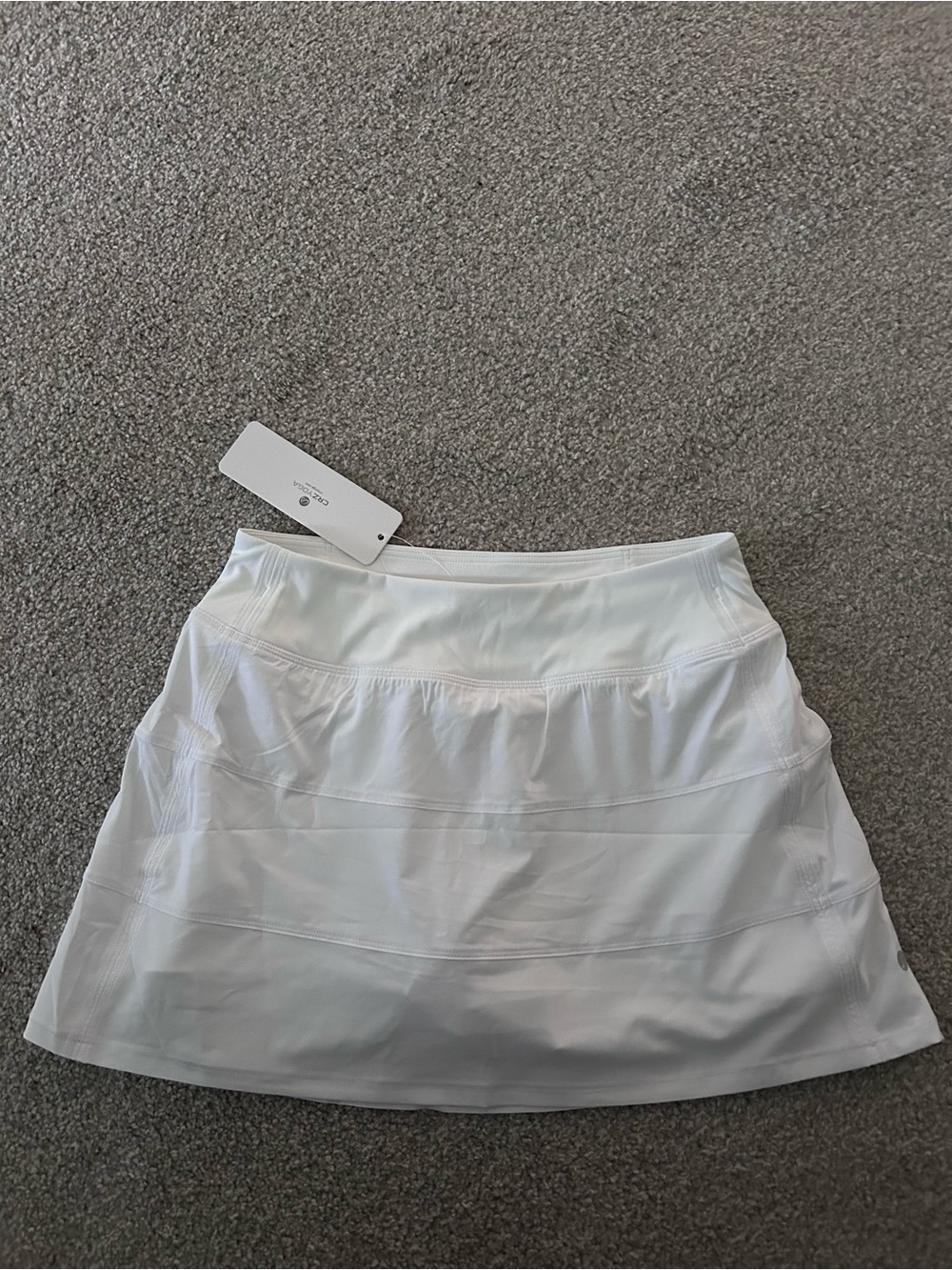 CRZ YOGA White Sports Skirt with Built-In Shorts